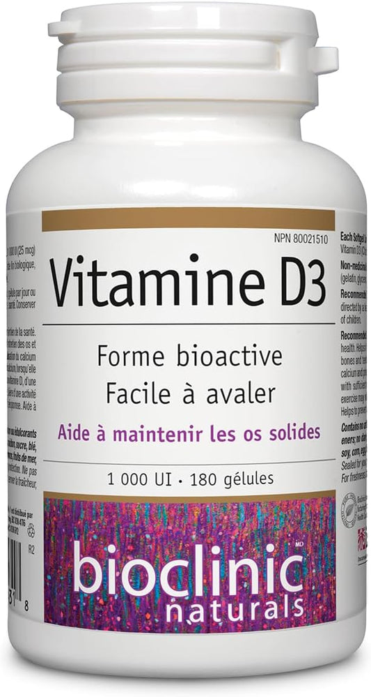 Bioclinic Naturals - Vitamin D3 1000 Iu - 180 Softgels