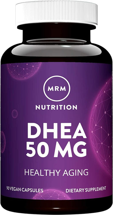 MRM Nutrition DHEA 50mg | Healthy Aging | Micronized for Absorption | Memory + Mood | HPLC Tested for Purity + Potency | Gluten-Free + Vegan + Non GMO | 90 Servings