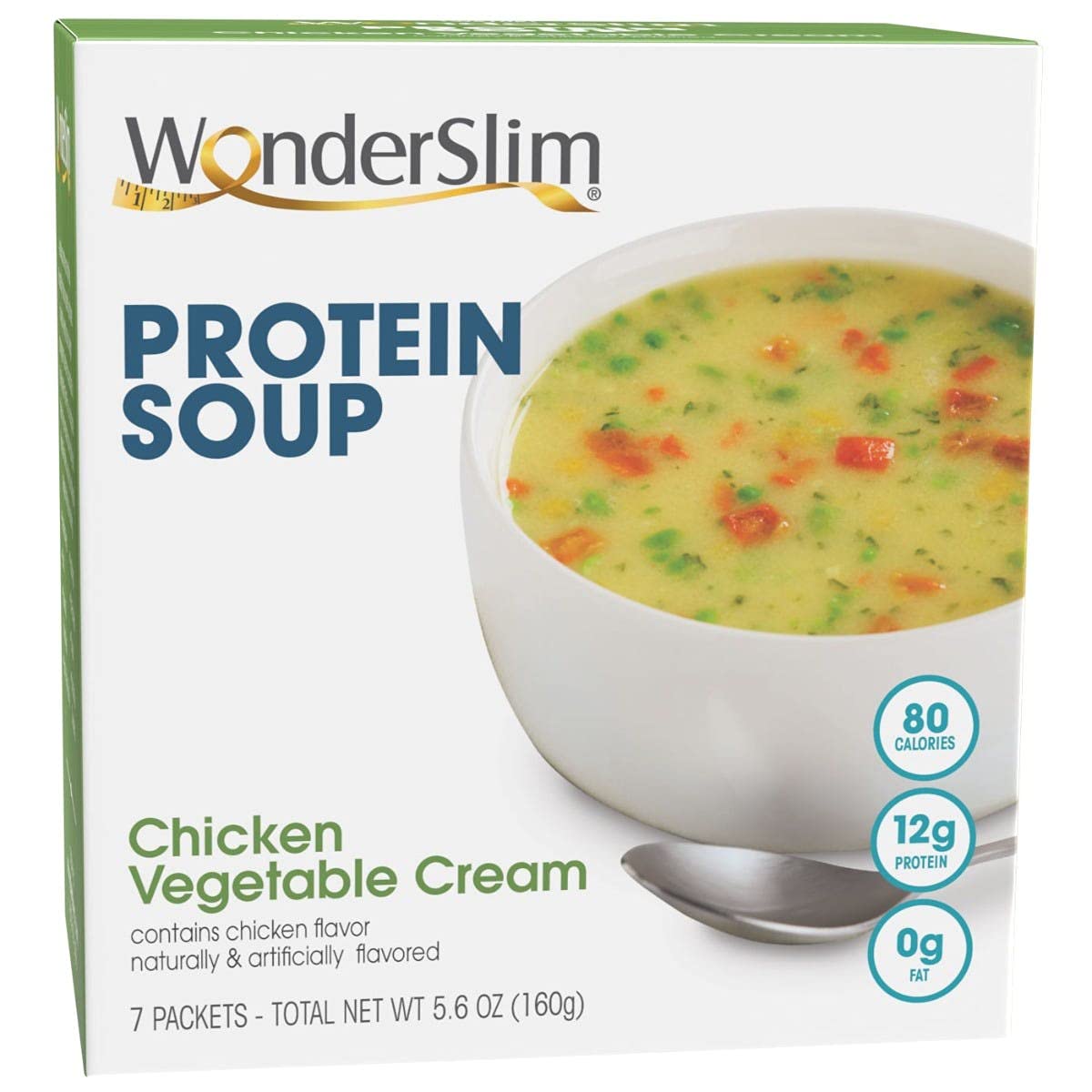 Wonderslim Protein Soup, Chicken & Vegetable Cream, 12G Protein, No Fat (7Ct)