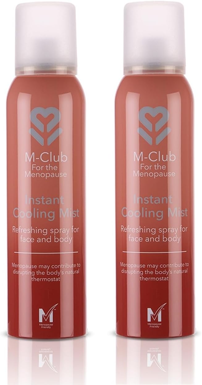 M-Club Instant Cooling Spray For Face & Body 2X 150Ml – Instant Relief For Menopause Hot Flushes, Overheating & Night Sweats – Non-Sticky Moisturising Mist, Hydrates & Relieves - Alcohol-Free Formula