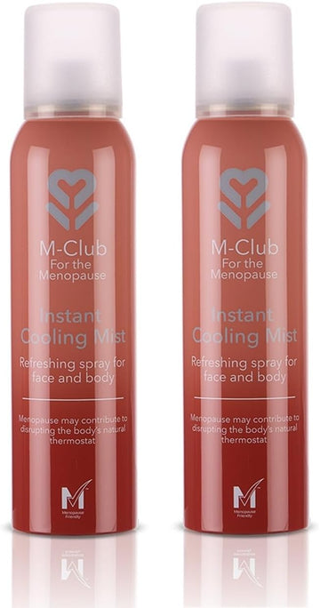 M-Club Instant Cooling Spray For Face & Body 2X 150Ml – Instant Relief For Menopause Hot Flushes, Overheating & Night Sweats – Non-Sticky Moisturising Mist, Hydrates & Relieves - Alcohol-Free Formula