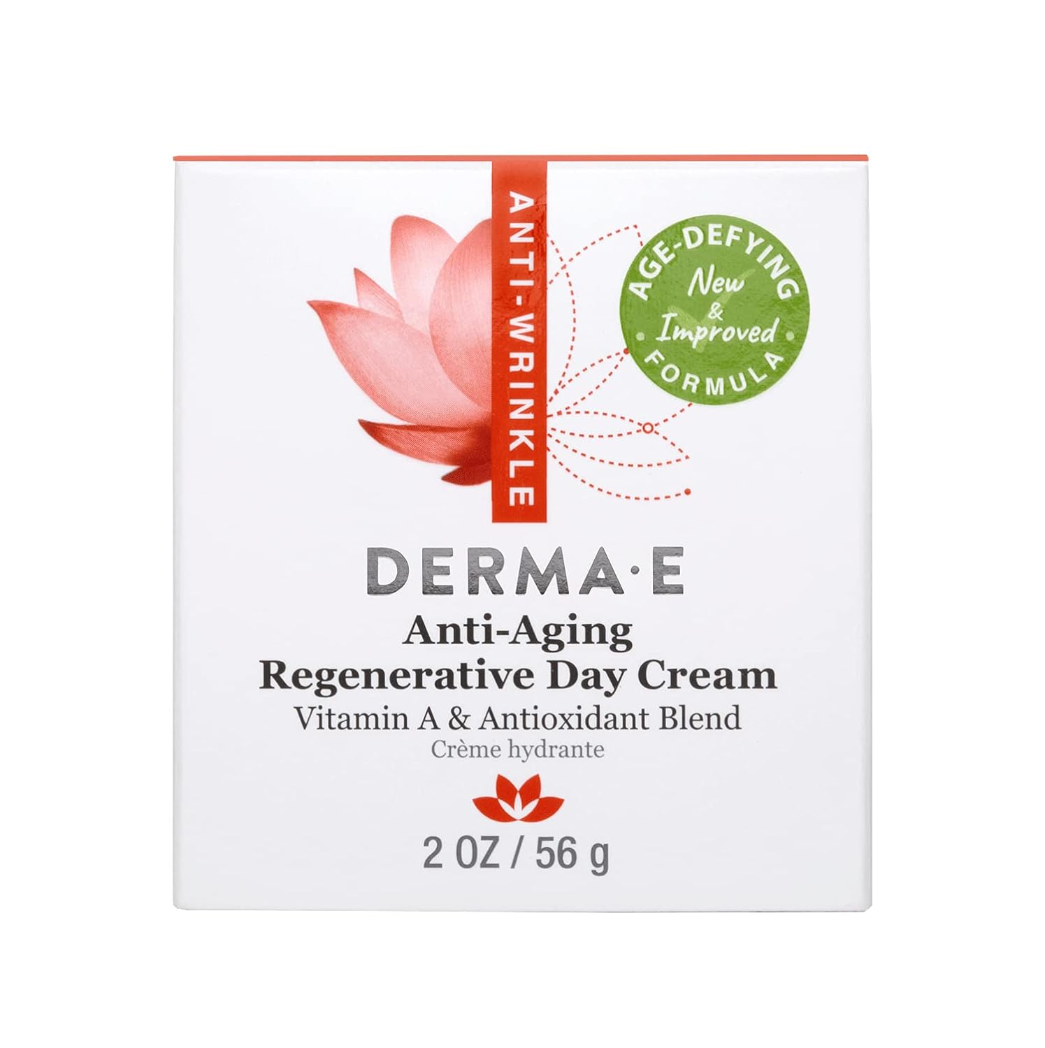 DERMA-E Anti-Aging Regenerative Day Cream – Astaxanthin Moisturizer for Face – Lightweight Firming Anti-Wrinkle Cream with Lavender, Jojoba Oil and Vitamin E, 2 oz : Beauty & Personal Care