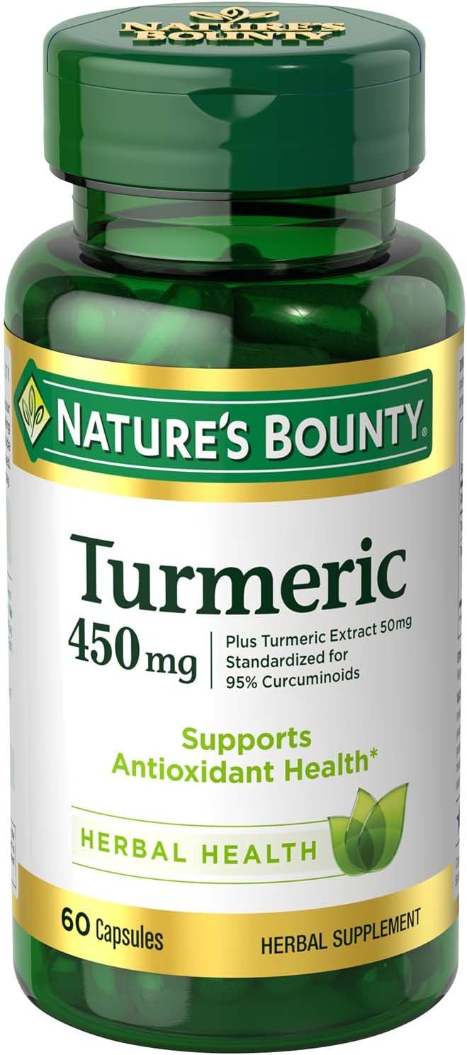 Nature'S Bounty Turmeric Capsules, Antioxident Health, 450 Mg, 60 Ct