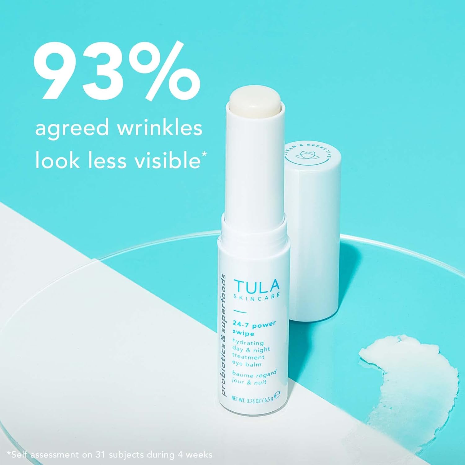 TULA 24-7 Power Swipe Hydrating Eye Balm | Dark Circle Treatment, Instant Brightening, Portable | 0.23oz : Tula: Beauty & Personal Care