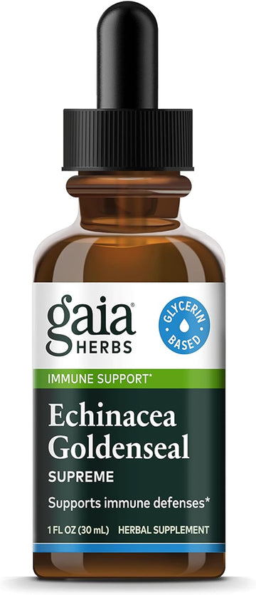 Gaia Herbs Echinacea Goldenseal Supreme Liq Extract - Immune Support Supplement To Help Maintain Mucus Membrane Function - With Echinacea, Goldenseal Root & St. Johns Wort - 1   (15 Servings)