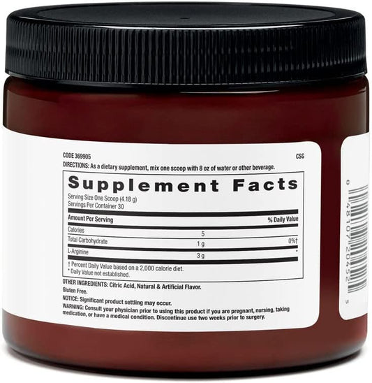 BEYOND RAW Chemistry Labs L-Arginine Powder | Fuels Exercise and Supports Recovery | 30 Servings