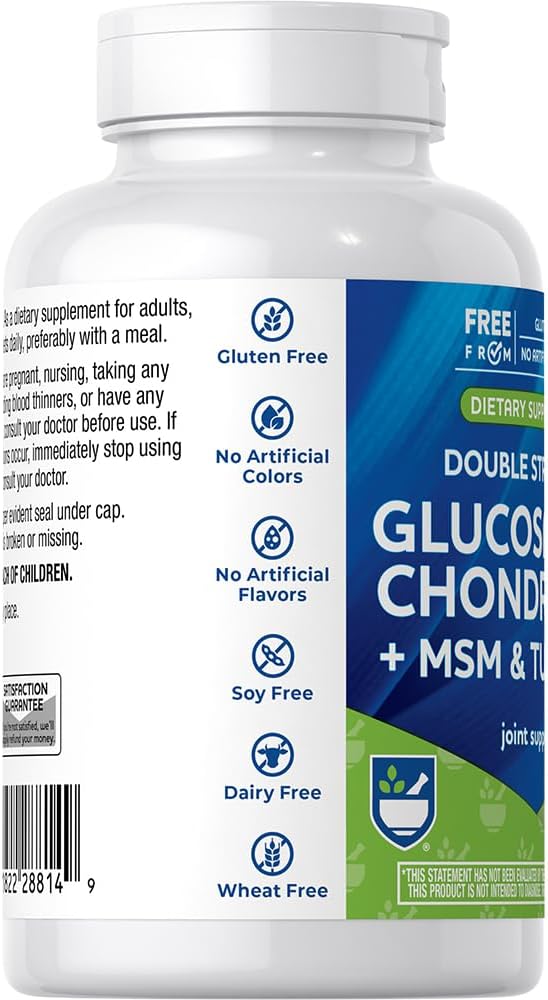 Rite Aid DS Glucosamine Chondr MSM Coated Caplets 120 Count, Supports Healthy Cartilage, Protects Joints and Bones, Antioxidant Formula : Health & Household