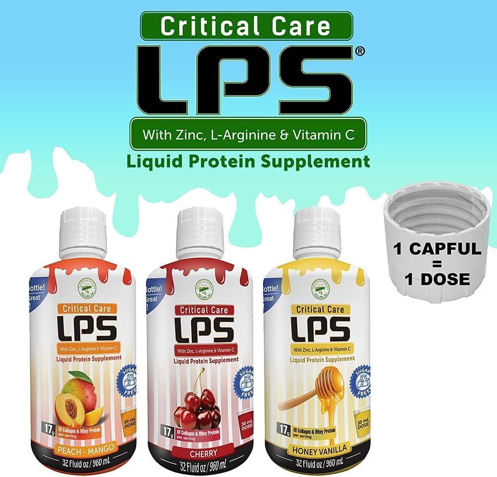 Nutritional Designs Lps Liquid Collagen & Whey Protein Supplement - Sugar-Free Non-Gmo Drink - Promotes Healthy Skin & Hair For Men & Women (Cherry, Critical Care) : Health & Household