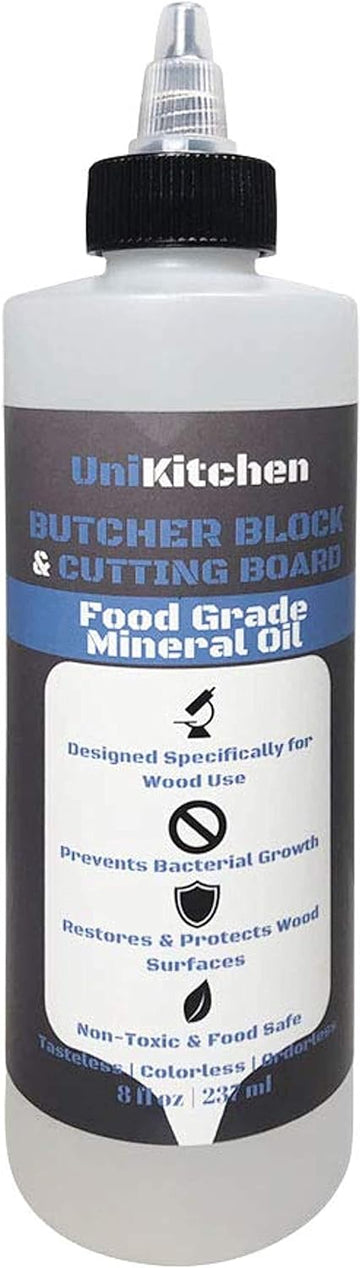 Food Grade Mineral Oil for Butcher Blocks, Cutting Boards, and Countertops - 8 Oz - Made in The USA : Health & Household
