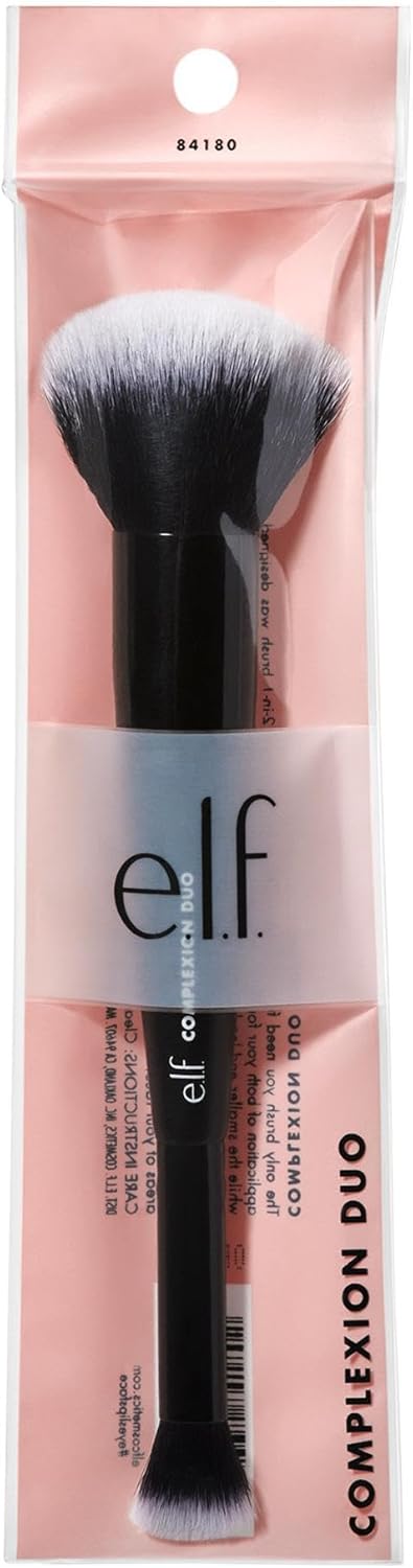 e.l.f. Concealer & Foundation Complexion Duo Brush, 2-in-1 Makeup Brush For Concealer & Liquid & Powder Foundation, Made With Synthetic Bristles : Amazon.co.uk: Beauty