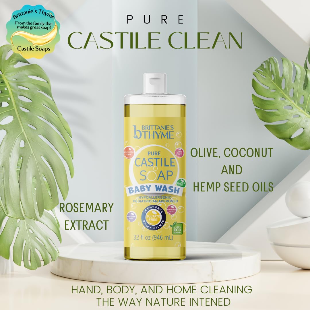 Brittanie'S Pure Organic Castile Liquid Olive Oil Soap Refill, Baby, 1 Gallon | Face, Body Wash, Dishes, Pets & Laundry | Vegan & Gluten Free Non-Gmo : Beauty & Personal Care