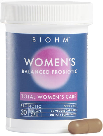 Biohm Probiotics For Women, 30 Billion Cfu, 9 Strains (30 Count) Helps Support Total Gut Health, Digestive & Immune System, Vaginal Probiotic For Urinary Tract & Vaginal Health, 30 Day Supply