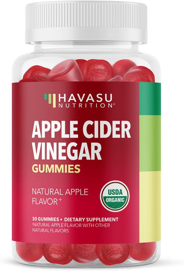 Organic Apple Cider Vinegar Gummies | Acv Gummies To Support Digestive Health And Gut Flora For Digestion | Natural Apple Flavor | 30 Organic, Vegan, And Non-Gmo Apple Cider Vinegar Gummies