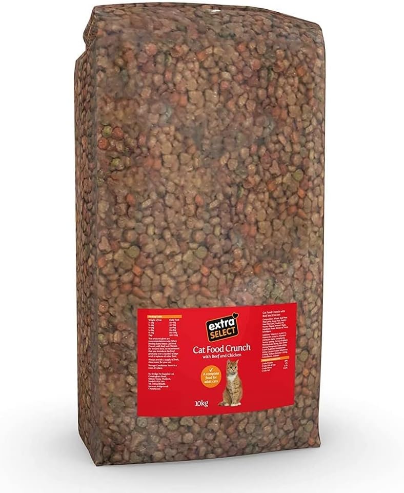 Extra Select Complete Dry Cat Food: Meat Mix Cat Biscuits (Beef, Chicken, & Veg) - Nutritionally Balanced Dried Kibble for Adult & Senior Cats - Bulk Food 10kg?03ESCMM