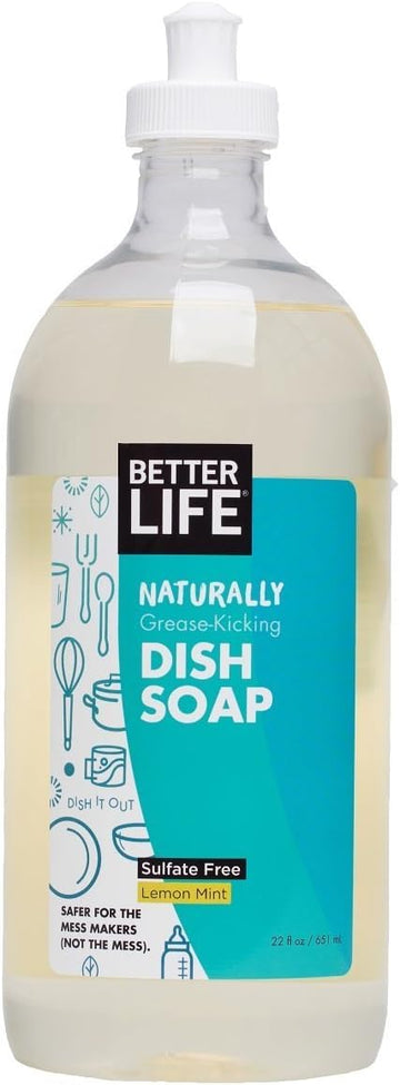 Better Life Dish Soap, All Natural, Lemon Mint, 22 Ounces (Pack Of 2)