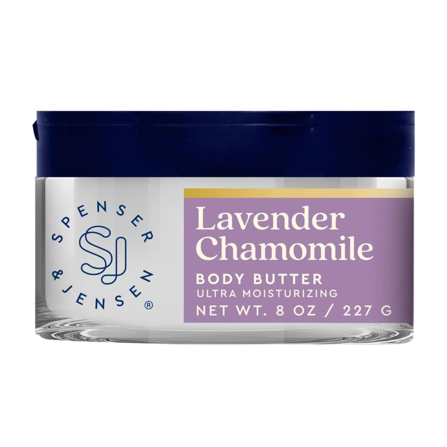 Spenser & Jensen Hydrating Lavender & Chamomile Body Butter - Gentle On All Skin Types - Moisturizing Body Lotion for Women & Men - Paraben Free - 8 Oz (Pack of 1)