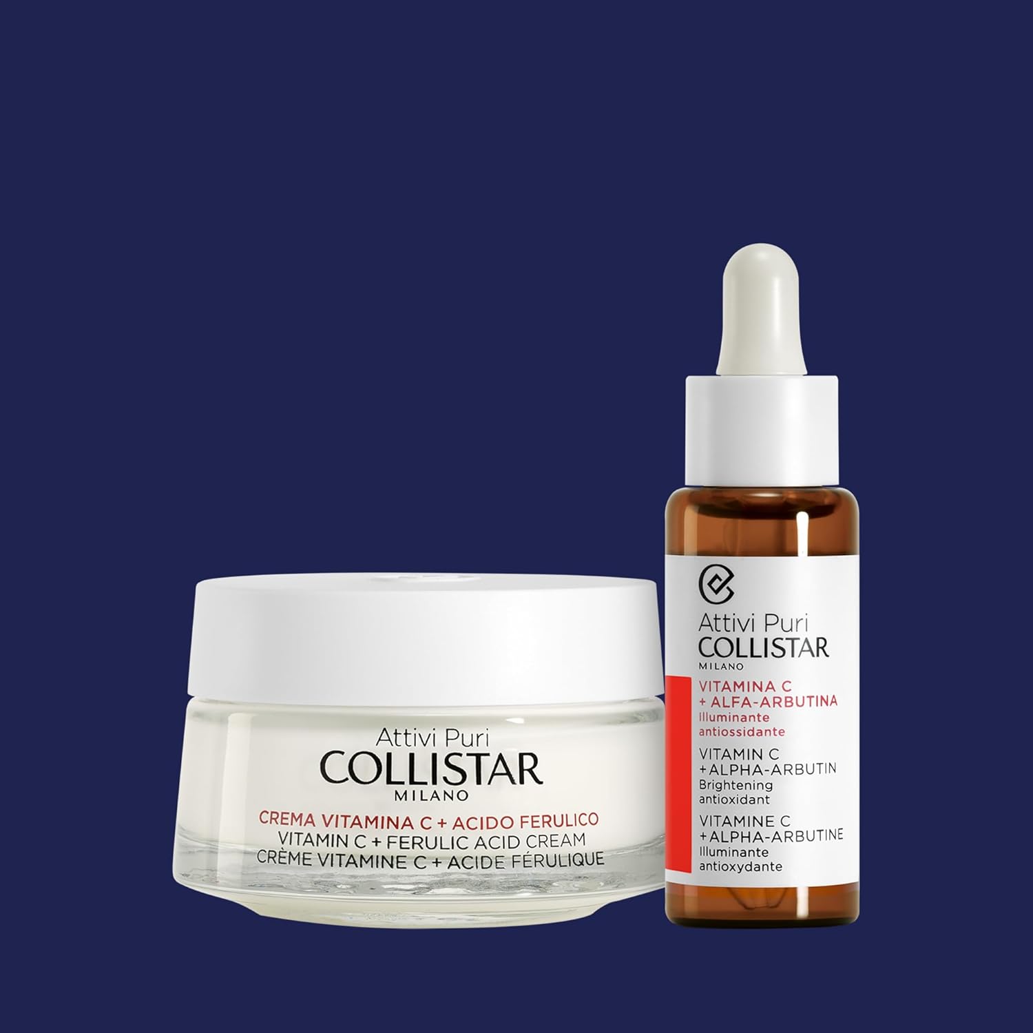 Collistar Attivi Puri Vitamin C Serum + Alpha Arbutin Face Drops For Anti-Ageing Moisturising Effect, Also For Sensitive Skin, Free From Silicone, Alcohol And Dyes 30 Ml : Beauty & Personal Care