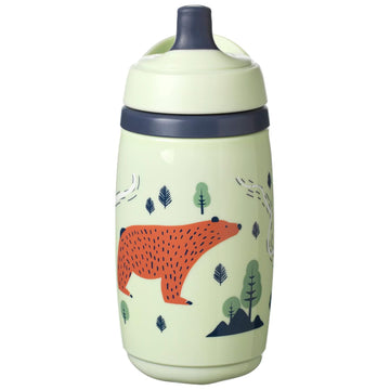 Tommee Tippee Superstar Insulated Sportee Toddler Water Bottle, Intellivalve 100% Leak-Proof & Shake-Proof Antimicrobial Technology (9Oz, 12+ Months, 1 Count), Green
