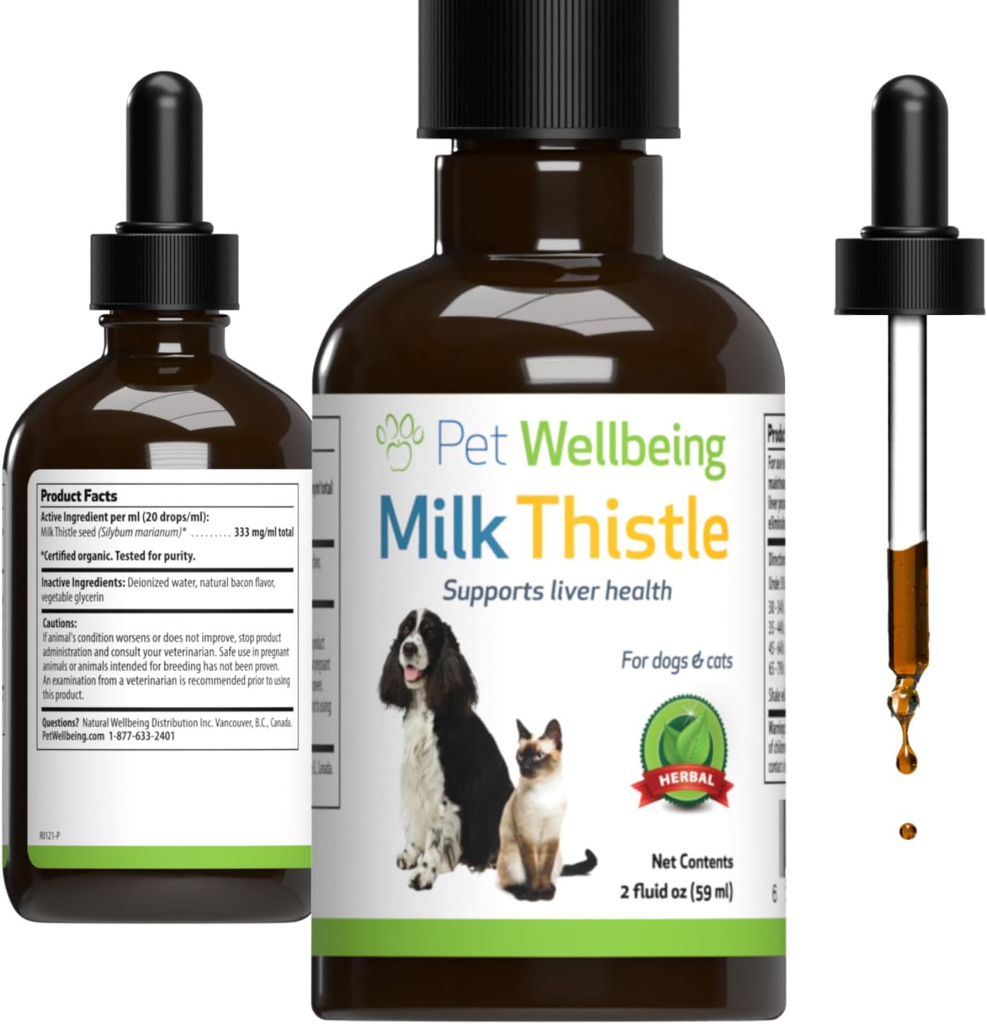 Pet Wellbeing Milk Thistle For Dogs - Supports Liver Health, Protects Liver - Glycerin-Based Natural Herbal Supplement - 2 Oz (59 Ml)