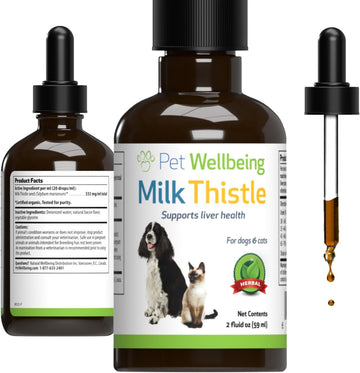 Pet Wellbeing Milk Thistle For Dogs - Supports Liver Health, Protects Liver - Glycerin-Based Natural Herbal Supplement - 2 Oz (59 Ml)