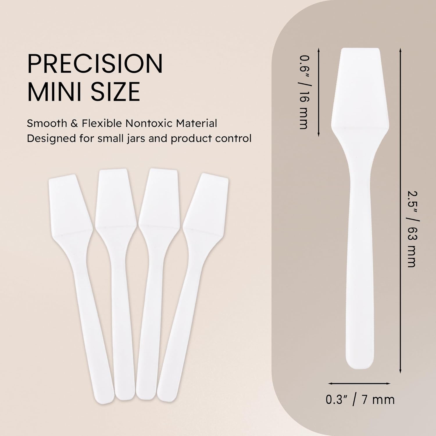 100Pcs Pana Brand Cosmetic Make Up Disposable Plastic 2.5" Spatulas Skin Care Facial Cream Mask Spatula (100 Pieces In A Container) (White) : Beauty & Personal Care