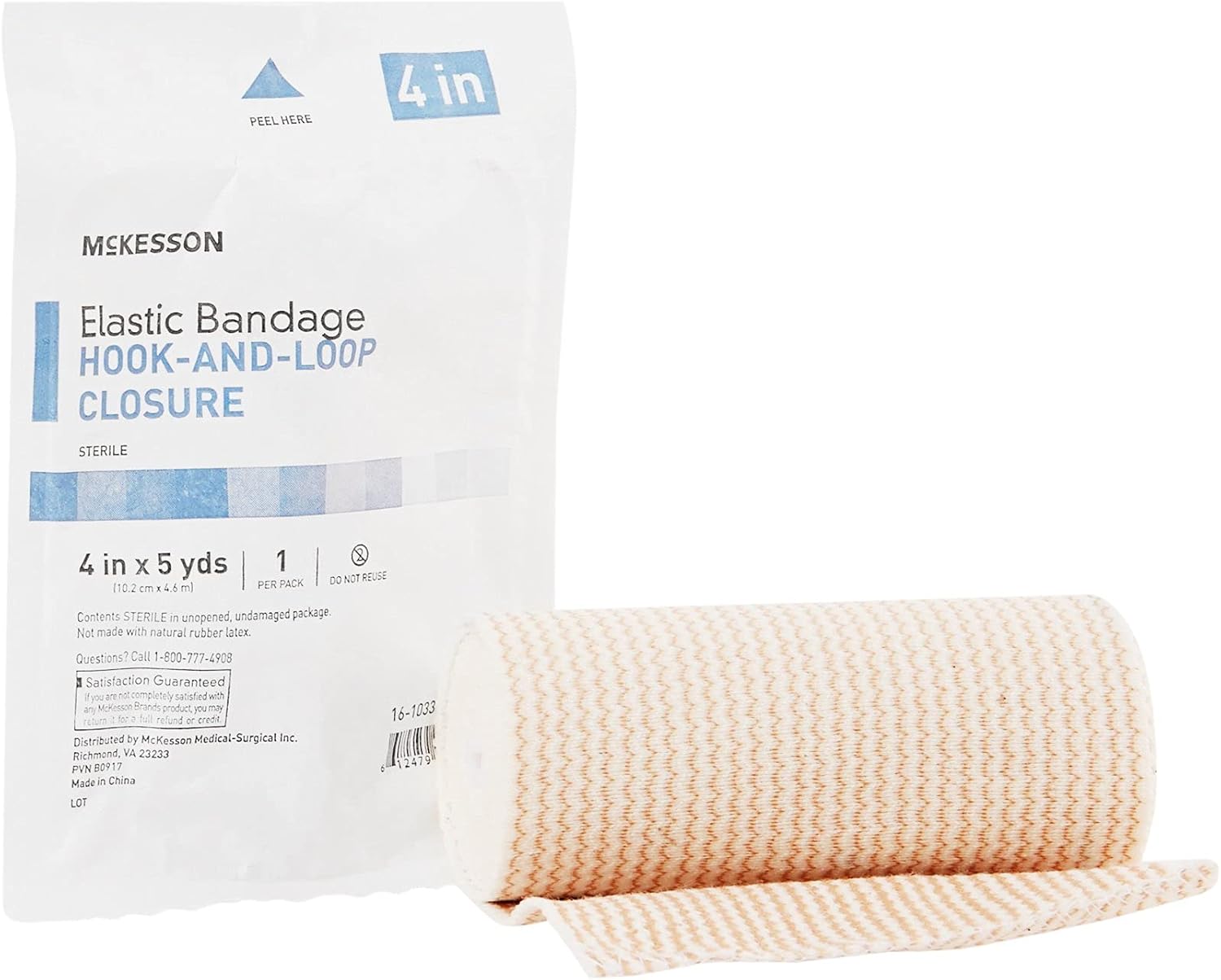 Mckesson Elastic Bandages, Sterile, Hook And Loop Closure, 4 In X 5 Yd, 1 Count, 1 Pack