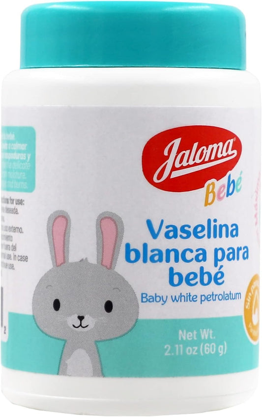 Jaloma Baby White Petrolatum, Prevents Diaper Rash, Softens Baby Skin, 3-Pack of 2.11 Oz, 3 Jars