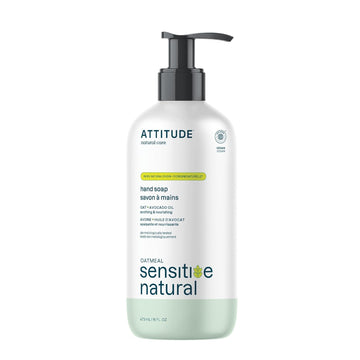 Attitude Hand Soap For Sensitive Skin With Oat And Avocado Oil, Ewg Verified, Dermatologically Tested, Vegan, 16 Fl Oz