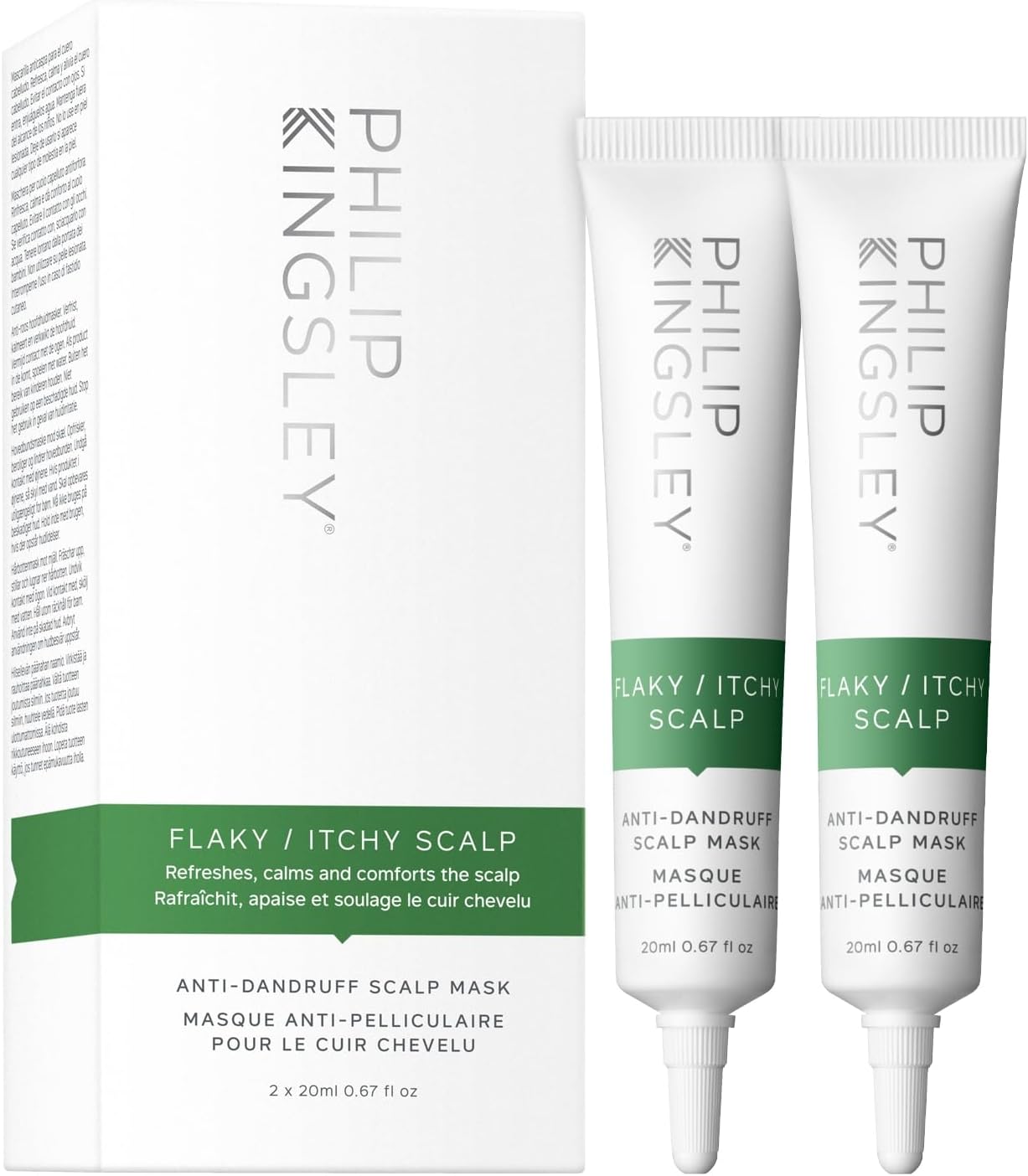 Philip Kingsley | Flaky/Itchy Scalp Masks | Anti-Dandruff Mask For Flaky, Itchy, Dry, Oily Scalps | Cleansing Scalp Care | Mask That Hydrates, Soothes And Calms | 2 X 2Ml