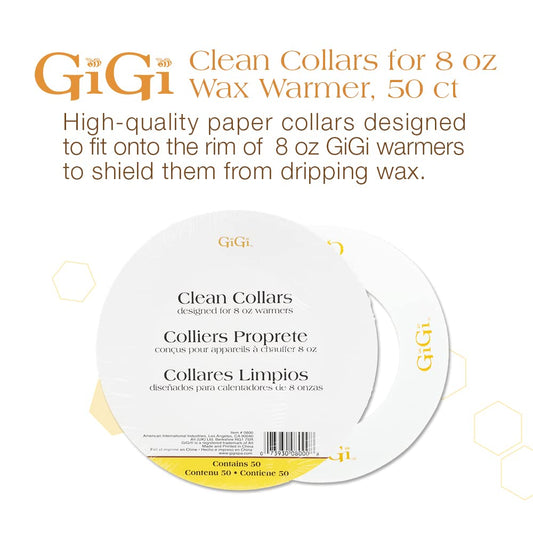 GiGi Clean Collars for Wax Warmers, 8 oz cans, 50 ct