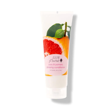 100% Pure Yuzu & Pomelo Glossing Conditioner Revitalizing & Hydrating Nutrient Boost Of Kelp Flax Seed Oil & Vitamin E Helps Restore Hair Shine Body & Strength For Women & Men, Vegan - 8 Fl Oz