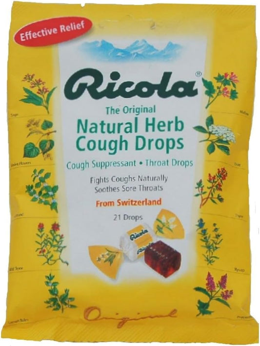 LIL7776 Ricola Cough Drops, Natural Herb, 21/Bag