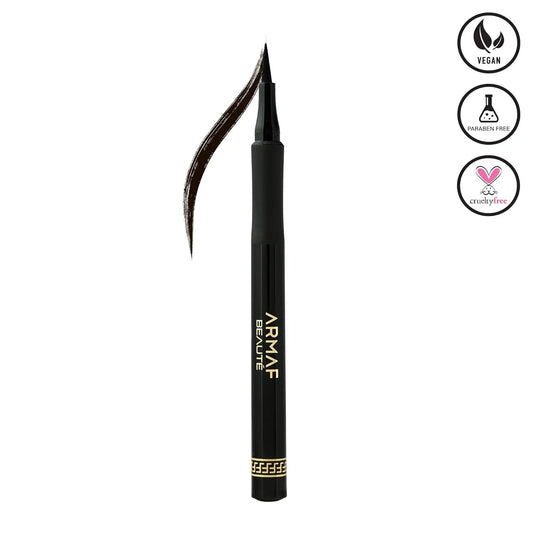 Armaf Beauté Noir Diamond Liquid Eyeliner Pen - Intense Black, Waterproof Eyeliner For Precise Definition, Long Lasting Smudge Proof Liquid Eyeliner
