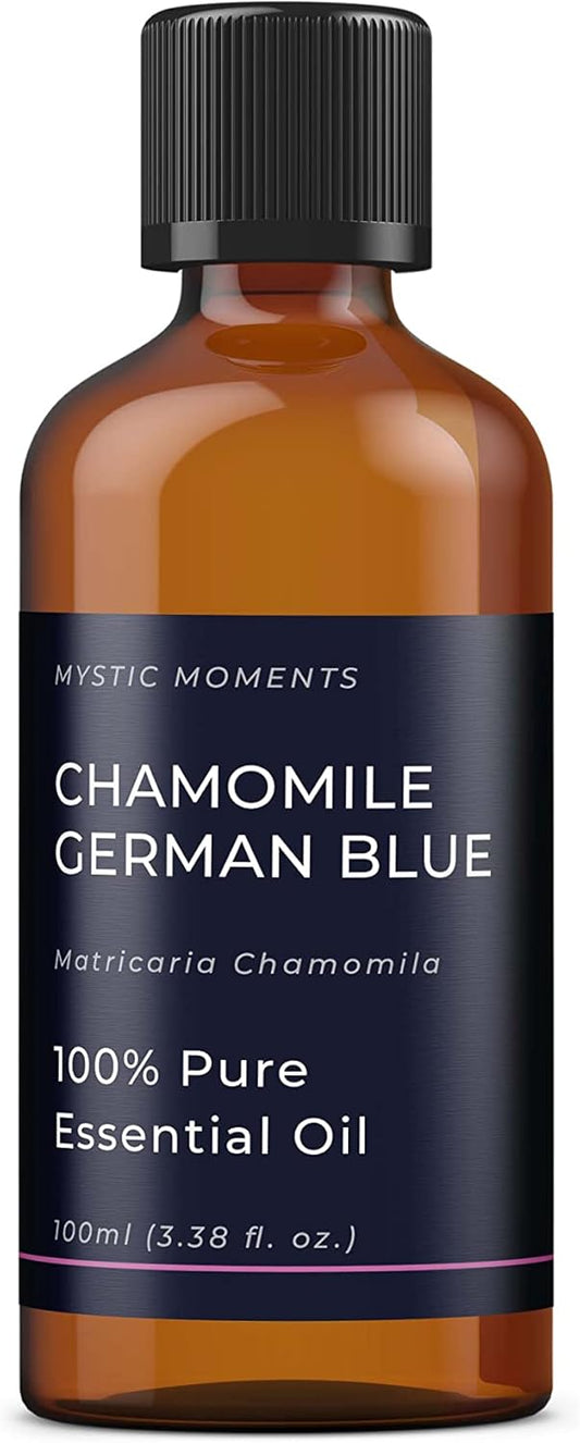 Mystic Moments | Chamomile German Blue Essential Oil 100ml - Pure & Natural oil for Diffusers, Aromatherapy & Massage Blends Vegan GMO Free