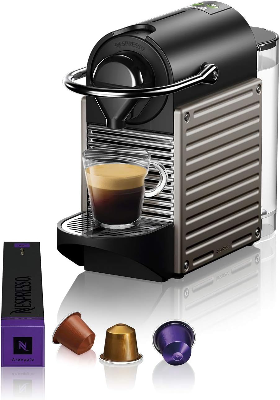 Nespresso Pixie Espresso Machine by Breville with Milk Frother, Titan: Home & Kitchen