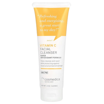 Cosmedica Skincare Vitamin C Facial Cleanser - 4 Oz, Vitamin C For Anti-Aging – Gentle Face Cleanser Refreshes And Restores Skin’S Natural Vibrance And Clarity