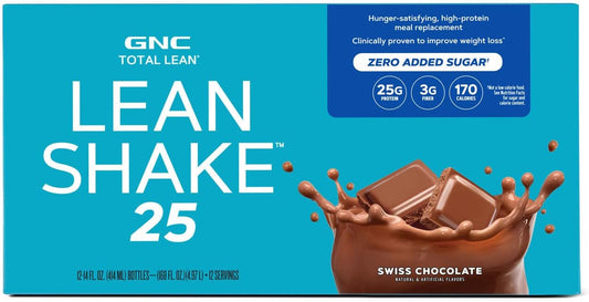 Gnc Total Lean Lean Shake 25 - Swiss Chocolate - 12 Bottles