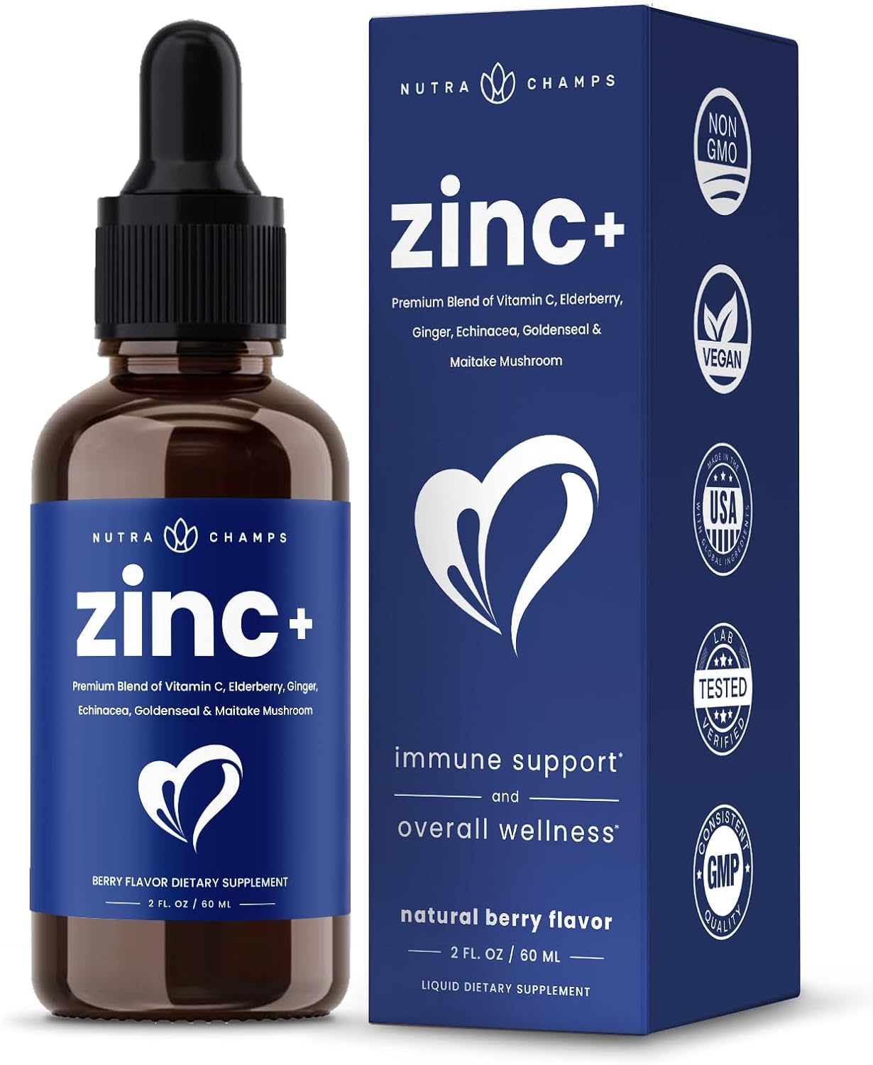 NutraChamps Zinc Liquid Supplement | 7-in-1 Immune Support System Boos