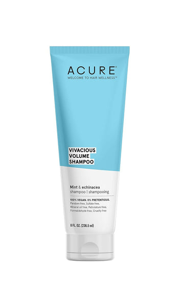 Acure Vivacious Volume Shampoo | Revitalize And Volumize: Mint And Echinacea Infused Regimen For Fine, Fragile Hair, 8 Fl Oz