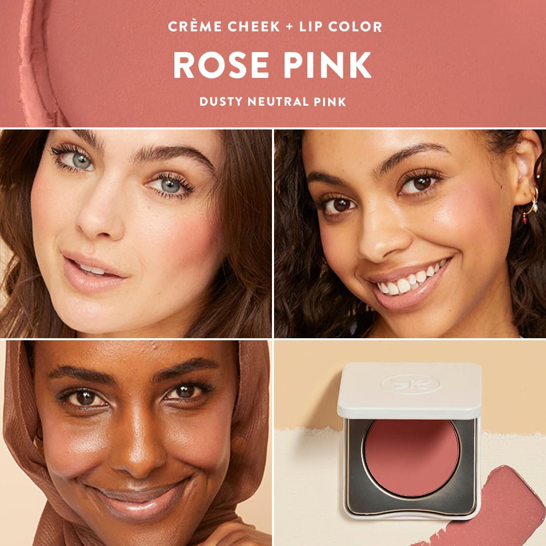 Honest Beauty 2-in-1 Creme Cheek Blush + Lip Color | EWG Verified, Vegan + Cruelty Free | Rose Pink, .1 oz : Beauty & Personal Care