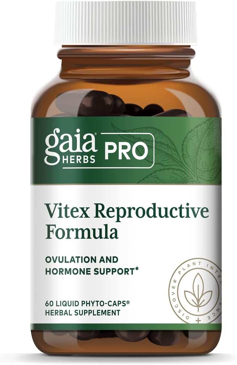 Gaia Herbs Pro Vitex Supreme - Supports Healthy Reproductive Function - With Organic Dandelion Root, Chaste Tree, Ginger Root, Cramp Root & More - 60 Vegan Liquid Phyto-Capsules (30 Servings)