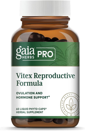 Gaia Herbs Pro Vitex Supreme - Supports Healthy Reproductive Function - With Organic Dandelion Root, Chaste Tree, Ginger Root, Cramp Root & More - 60 Vegan Liquid Phyto-Capsules (30 Servings)