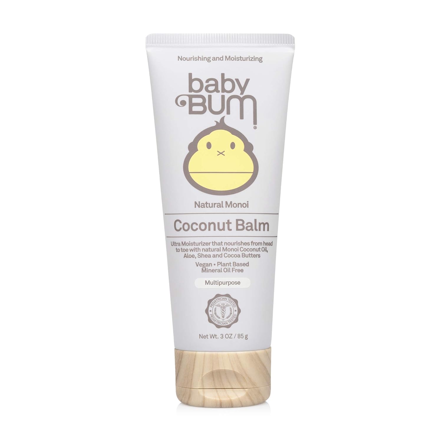 Baby Bum Monoi Coconut Balm | Natural Multipurpose Moisturizing Coconut Oil for Sensitive Skin with Shea and Cocoa Butter| Natural Fragrance | Gluten Free and Vegan | 3 Oz