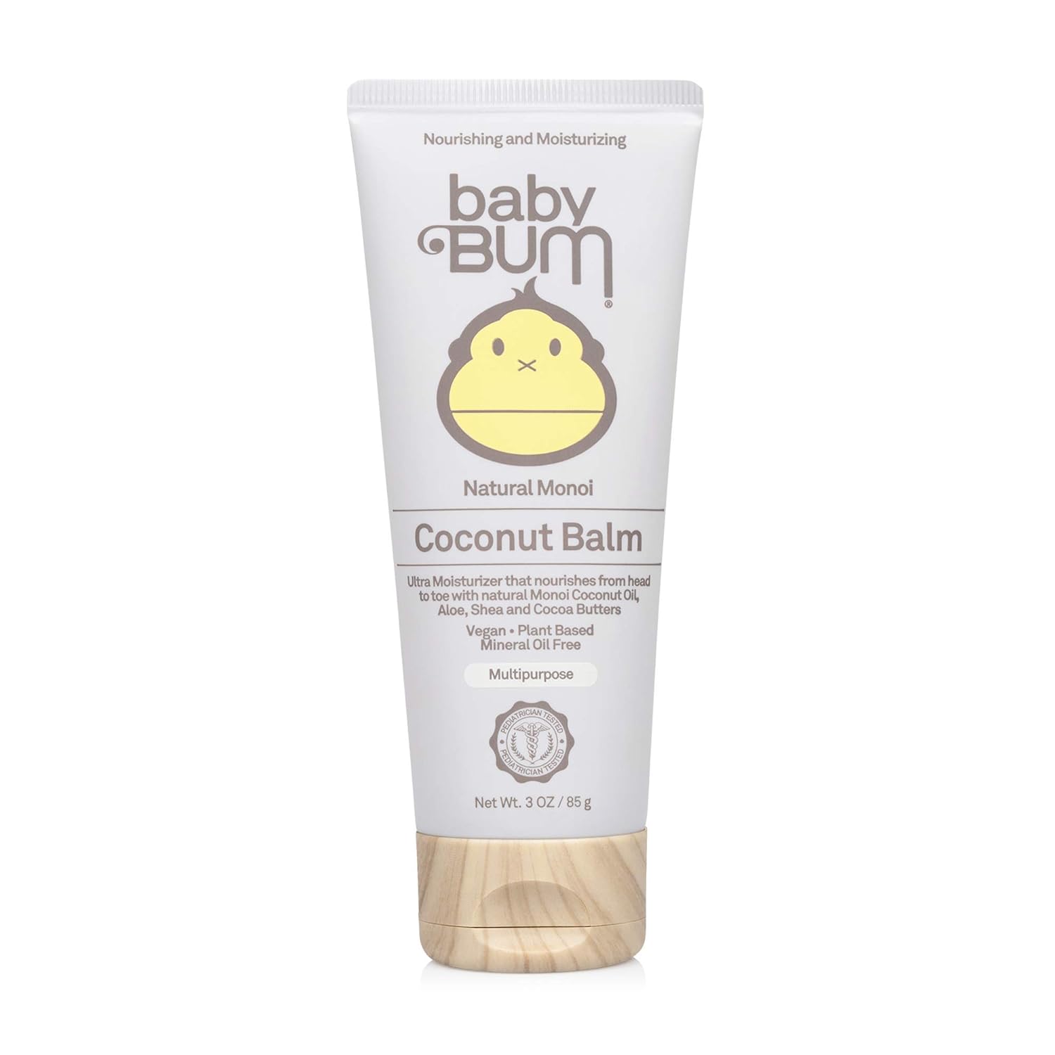 Baby Bum Monoi Coconut Balm | Natural Multipurpose Moisturizing Coconut Oil For Sensitive Skin With Shea And Cocoa Butter| Natural Fragrance | Gluten Free And Vegan | 3 Oz