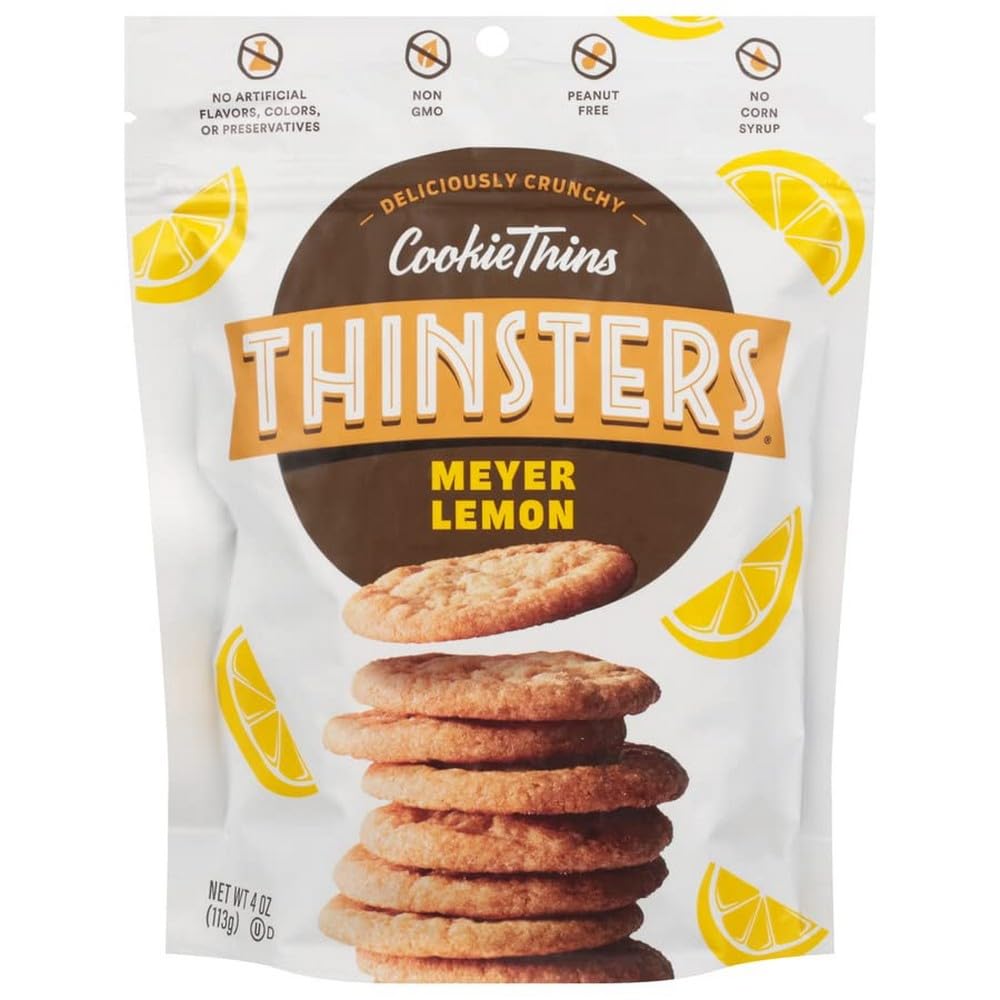 Thinsters Cookies, Meyer Lemon Cookie Thins, 4 Oz Pack