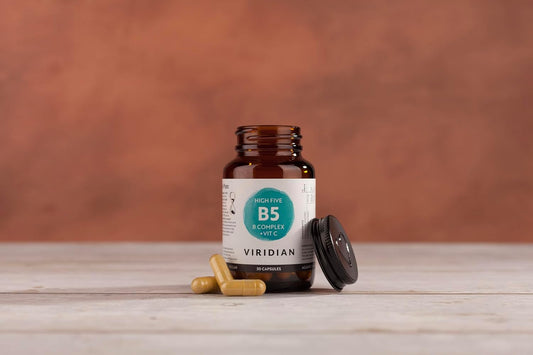 B0037Hch7Cviridian - High B5 Complex + Vit C - 30 Caps | Energy & Immune Support | Reduces Tiredness & Fatigue | Complete B-Vitamin Formula | 100% Active Ingredients | Expertly Formulated
