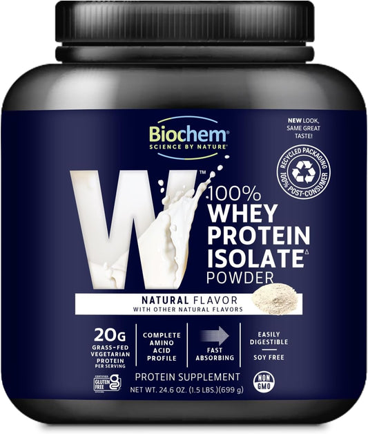 Biochem, Whey Protein Powder, 20G Of Protein To Support Muscles And Intense Workouts, Natural, 24.6 Oz