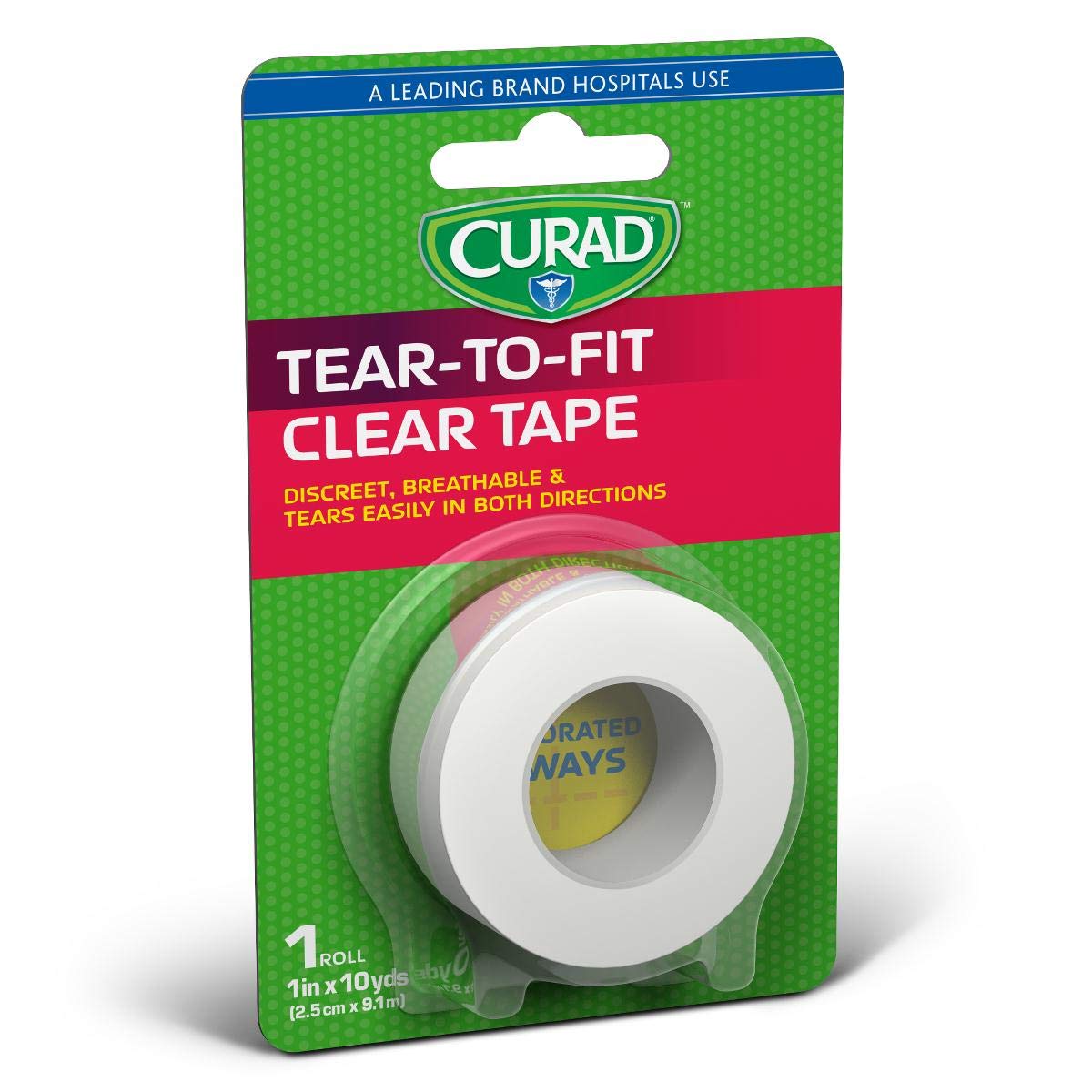 CURAD Transparent Adhesive Tape 1" x 10 yds., Pack of 24 : Health & Household