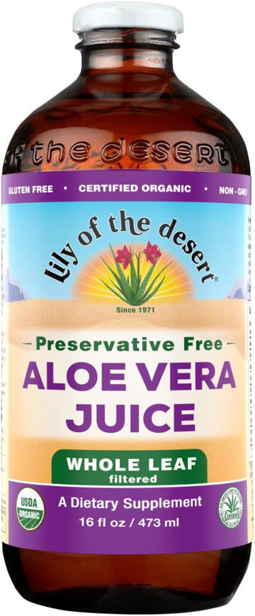 Lily of The Desert Aloe Vera Juice Whole Leaf, 16 Fluid Ounce