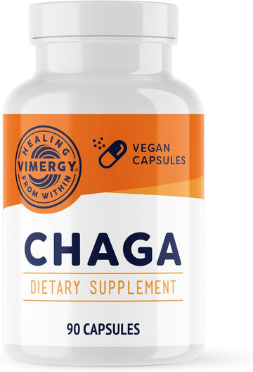 Vimergy Chaga Mushroom Capsules, 30 Servings – Real Mushroom Herbal Supplement For Cardiovascular Support - Kosher, Non-Gmo, Gluten-Free, Vegan, Paleo - 100% Pure Chaga With Zero Fillers (90 Count)